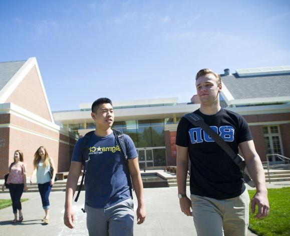 students walking on university of the pacific campus